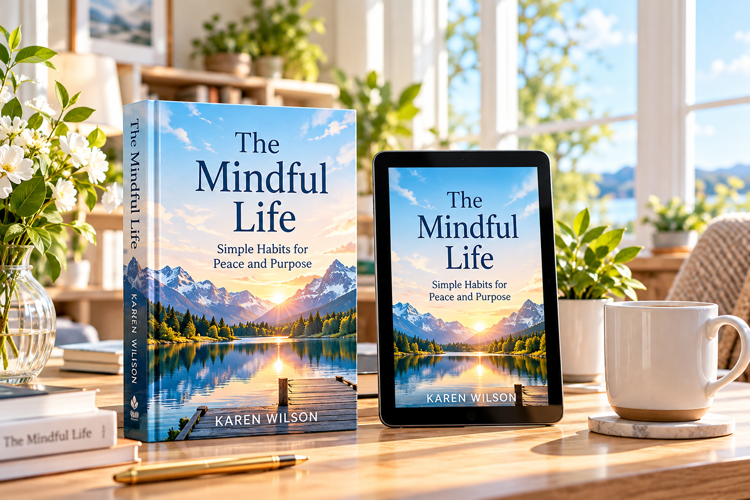 The Mindful Life as a paperback beside its eBook edition on a tablet